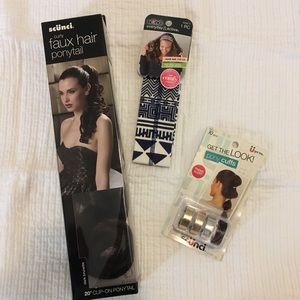 Scunci Hair Lot Faux Pony, Headband & Pony Cuffs